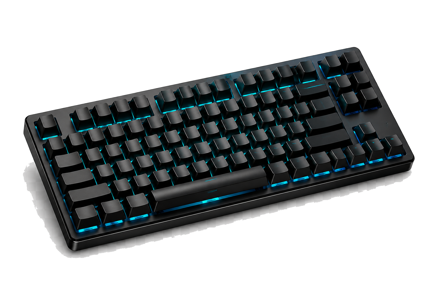 Teclado mecânico compacto com iluminação colorida