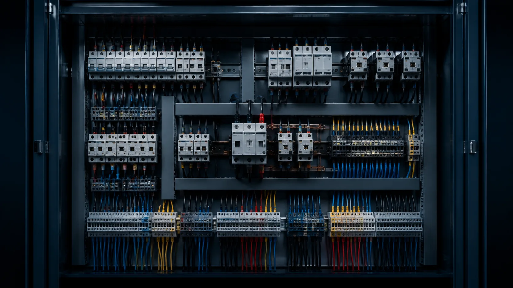 Painéis e componentes elétricos industriais