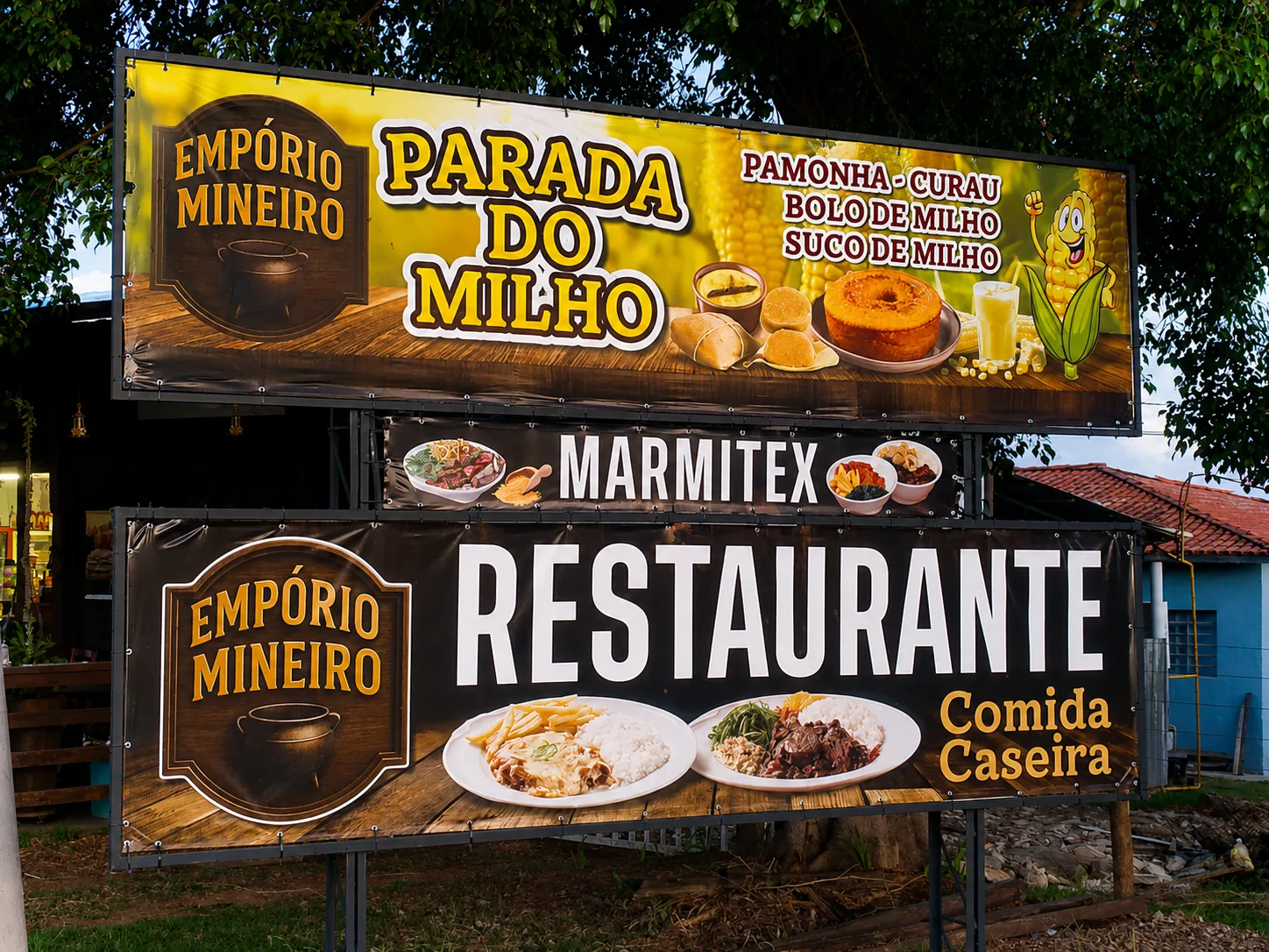 Lanches artesanais e salgados servidos no emp&oacute;rio