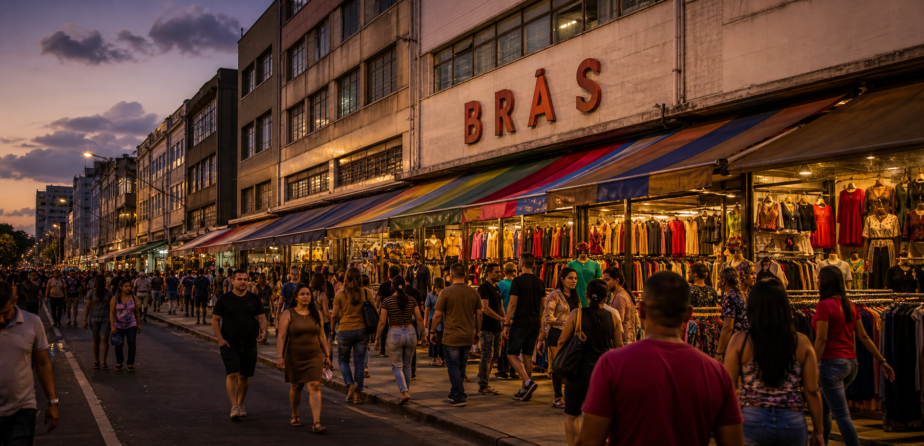 Comércio e lojas populares do Brás em São Paulo