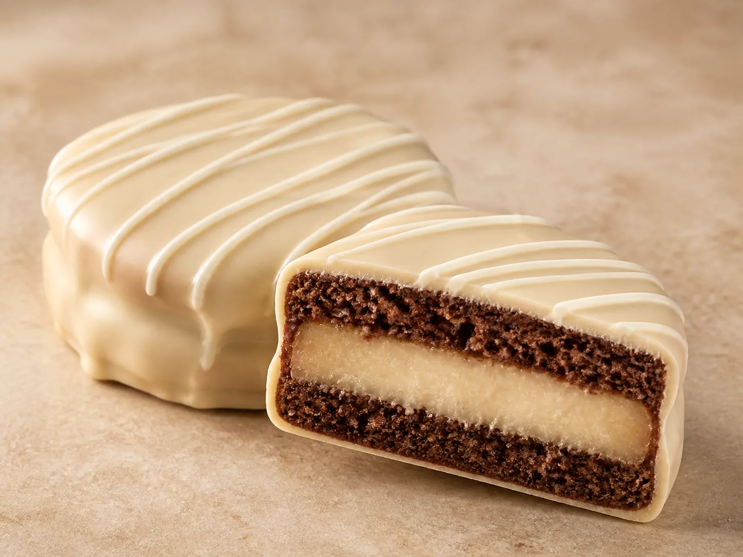Alfajor Rubi com cobertura clara sabor Ninho