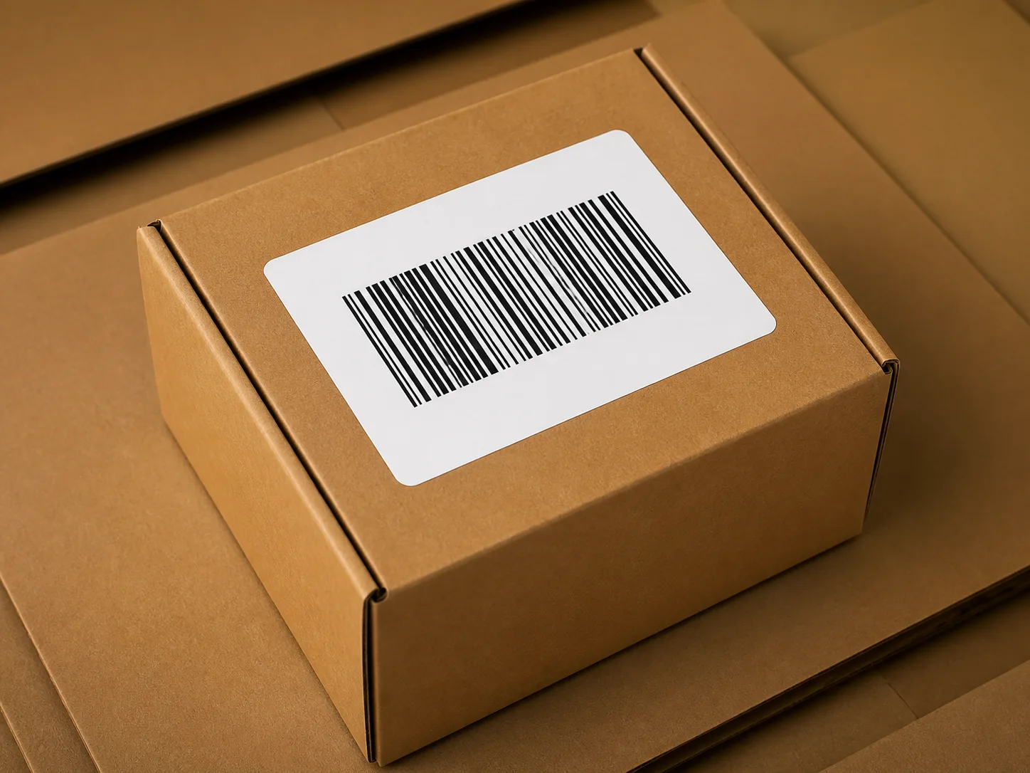 Caixa de e-commerce com etiqueta log&iacute;stica