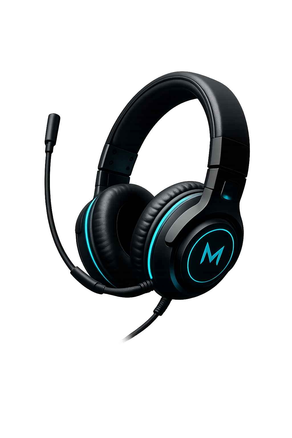 Headset over-ear preto com microfone