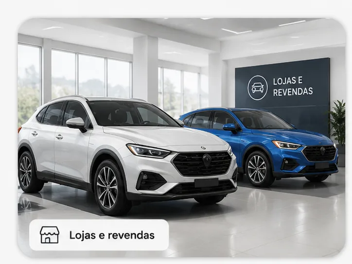 Veículos modernos organizados em uma revenda profissional